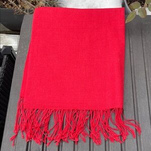 Flame Red - Merino Wool & Silk Blend - Pashmina Scarf